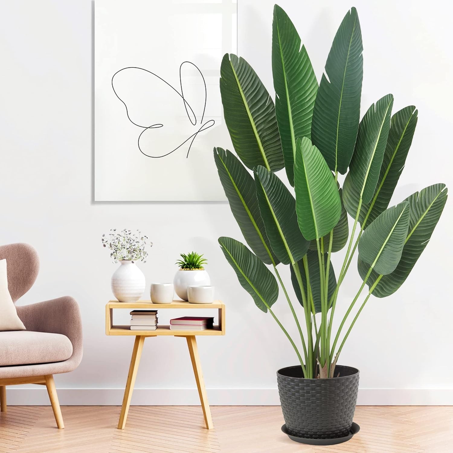 Artificial Bird of Paradise Plant 6 ft Tall Fake Tree Tropical Greenery Decor