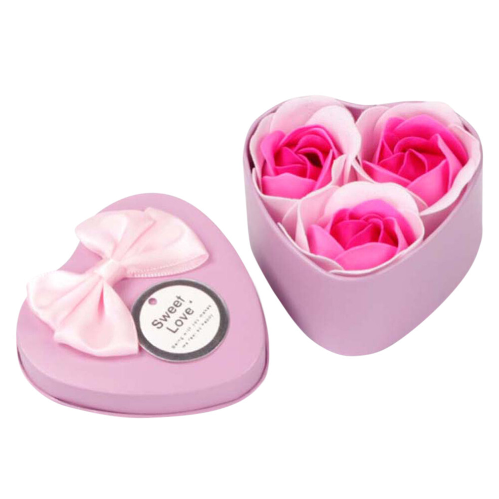 Artificial Flowers, 3-Pack Soap Wedding Rose Petals Scented Heart Decoration –
