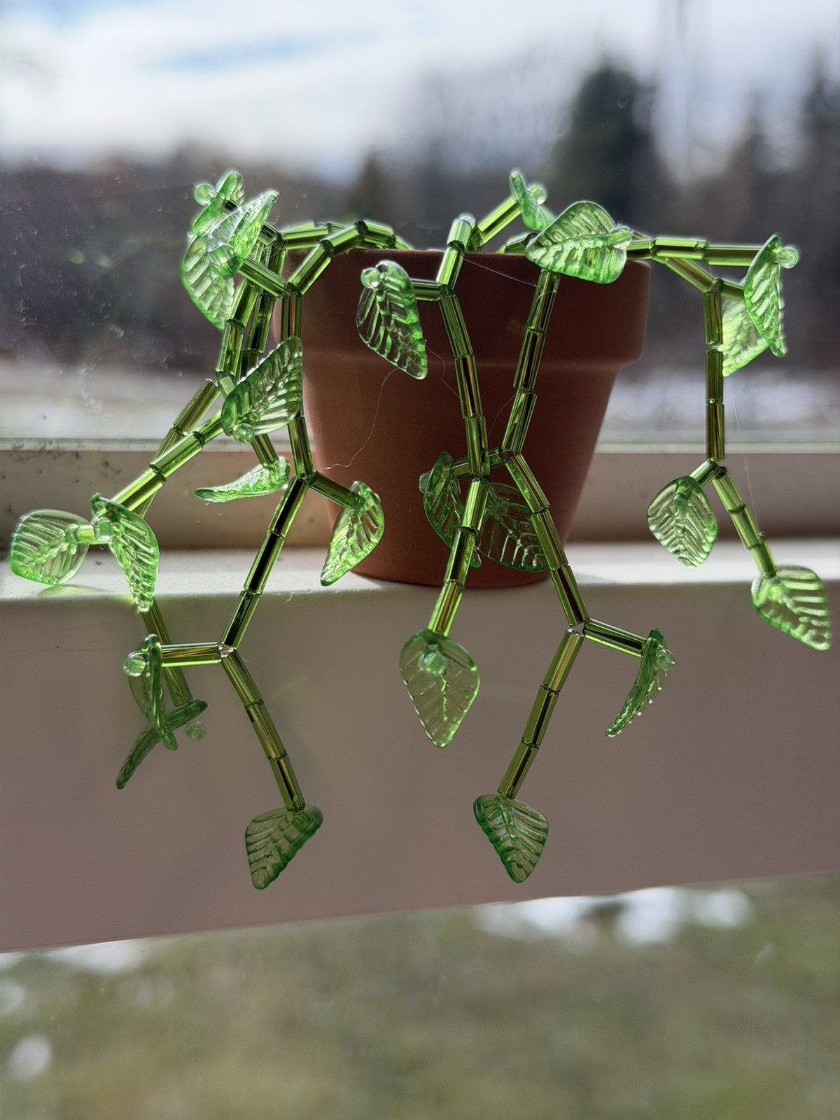 Forever Beaded Plant Shelf Sitter Magnet Handmade