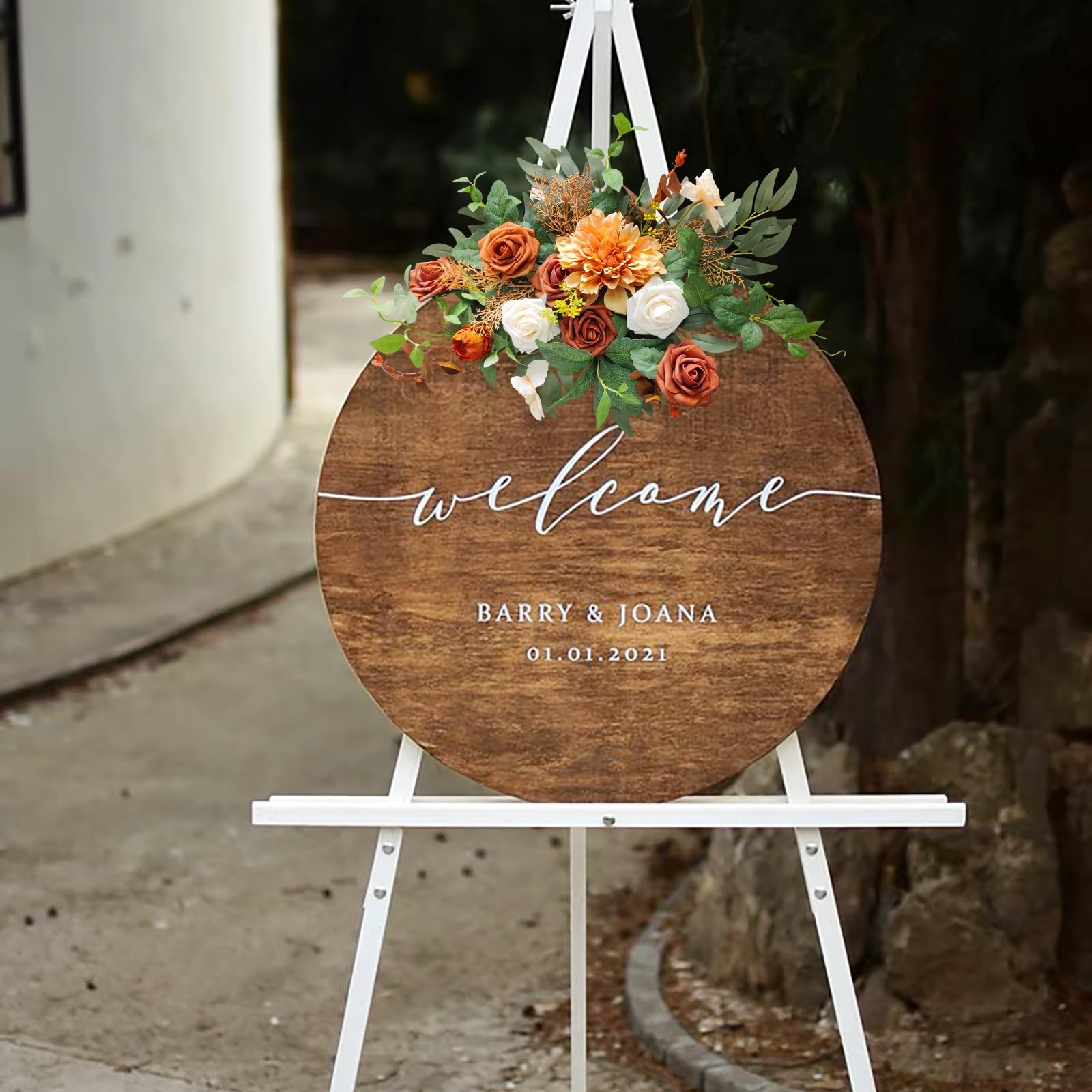 Roahosy Artificial Flower Swag Terracotta Wedding Decor, Burnt Orange Flowers…