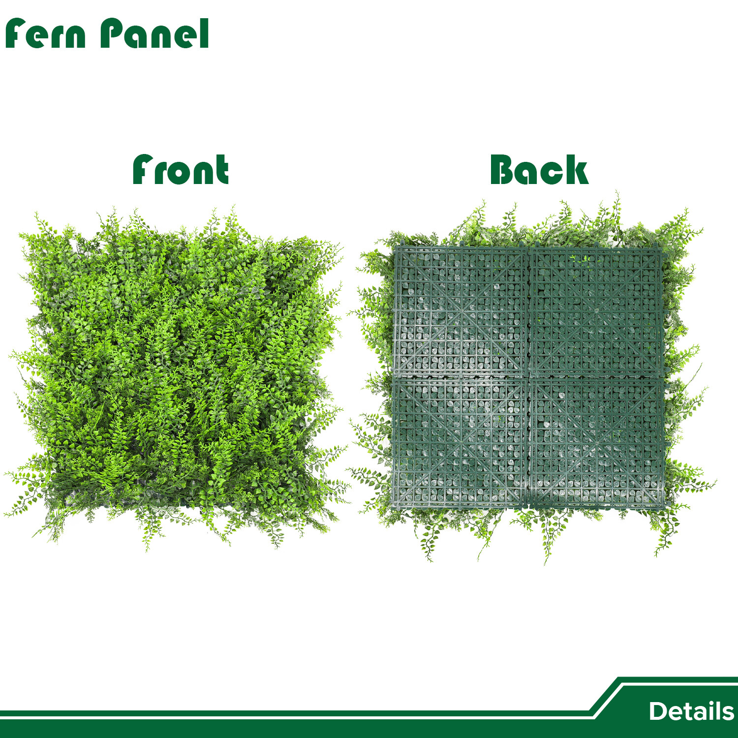 Artificial Fern Leaf with cover back Privacy Fence Screen Home Decor Hedge