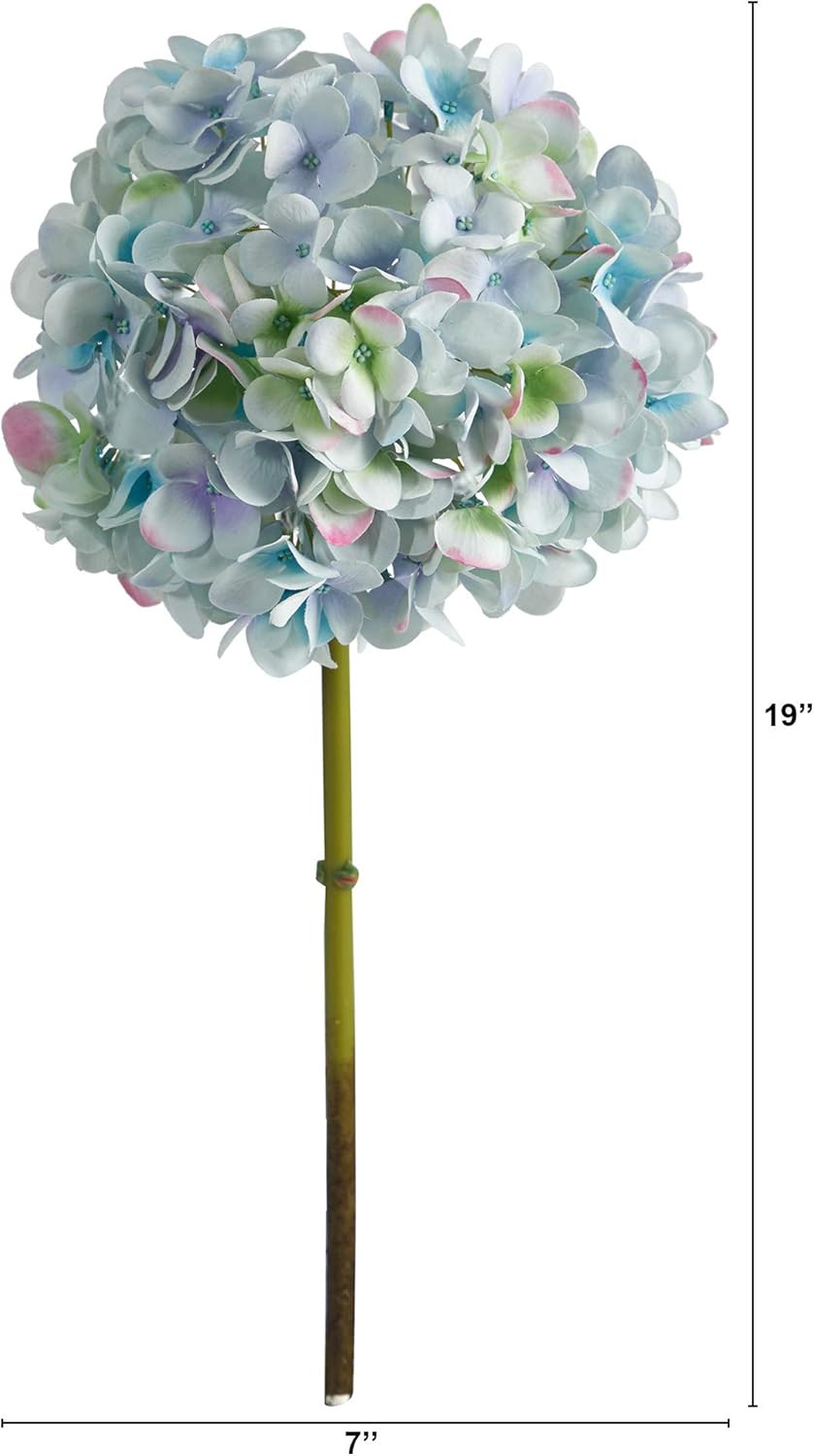 Set of 3 19-Inch Artificial Hydrangea Flowers for Elegant Decor