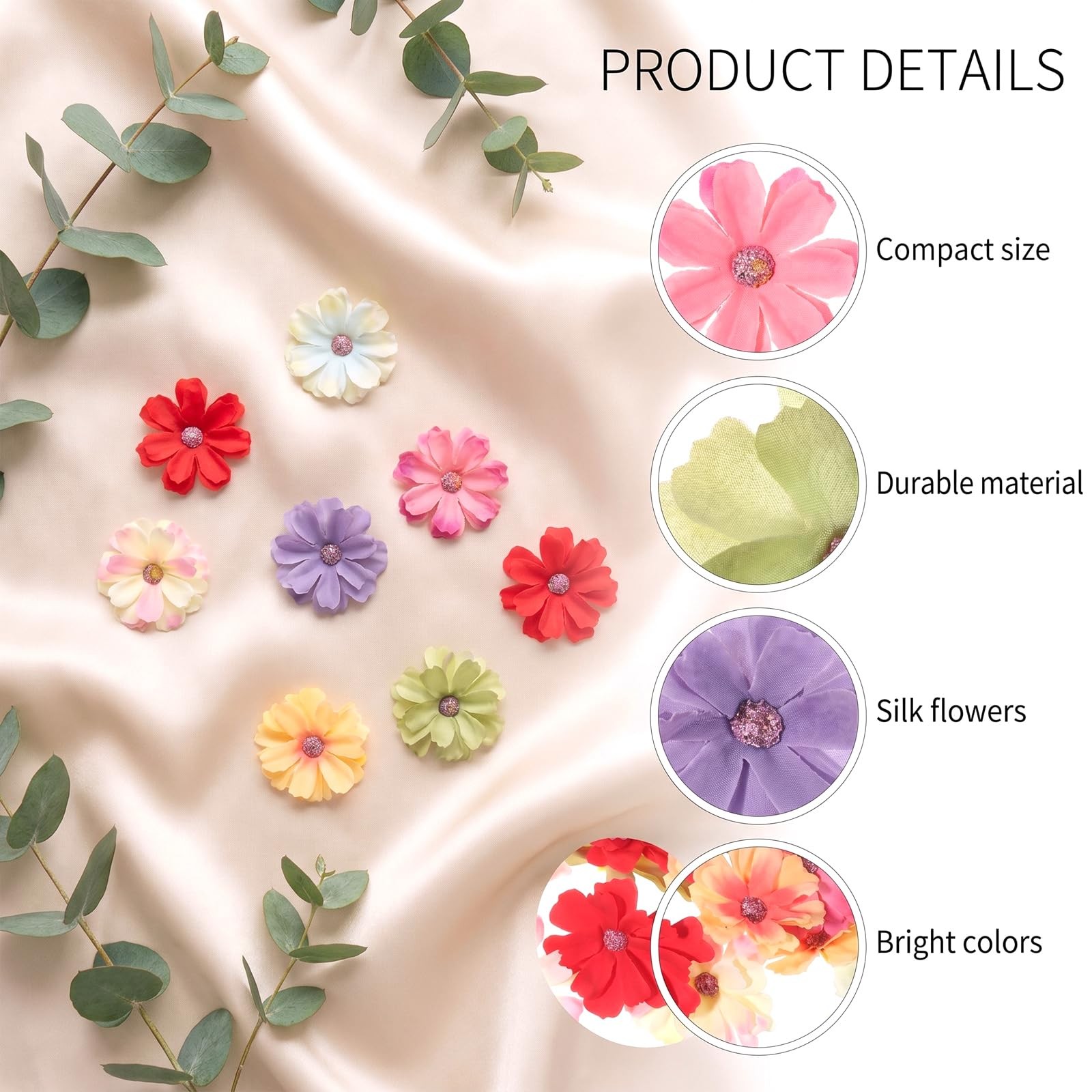 100 Pcs Fake Flower Heads Spring Assorted Small Flower Decorative Artificial …