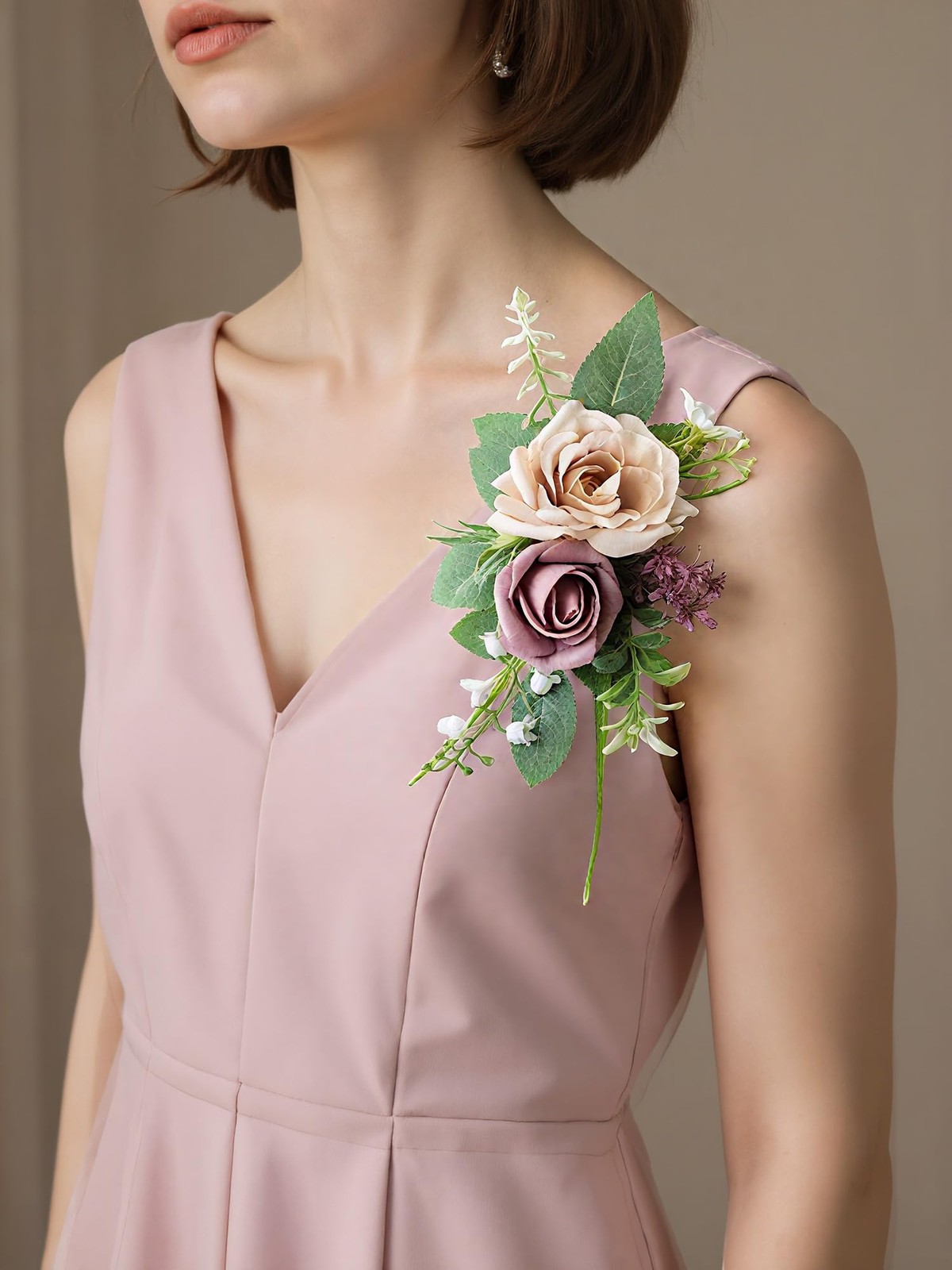 2 PCS Blush Pink Boutonniere Men Suit Decor Flower Groom Wedding Prom Decor
