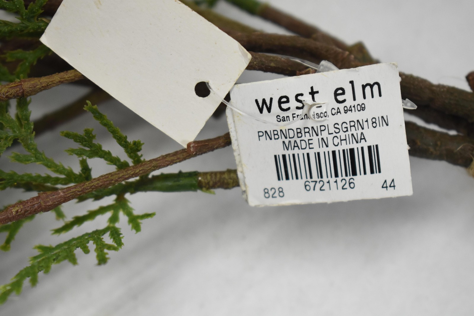 West Elm Artificial Greenery Faux 18″ Pine Branch Houseplant Branch Stem