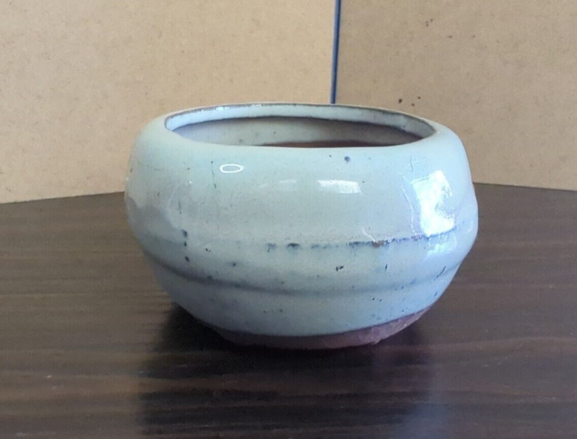Bonsai Dish, Minty Blue Glazed, Stoneware, Handmade, Planter