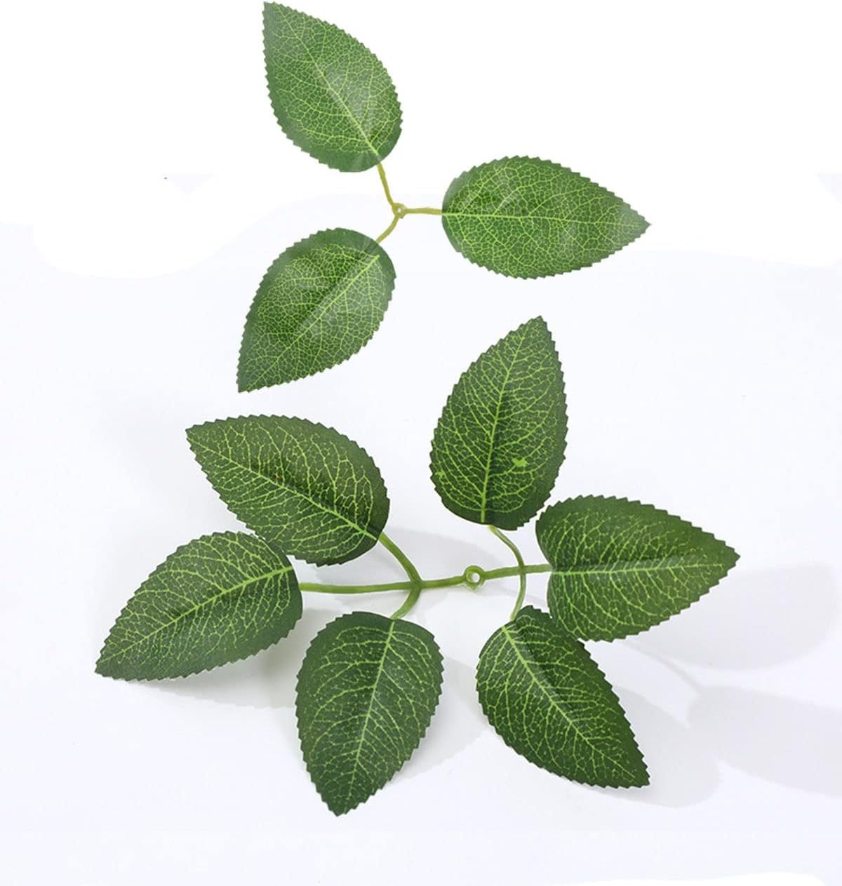 200 PCS Artificial Green Rose Leaves Silk Greenery for DIY Wedding Bouquets