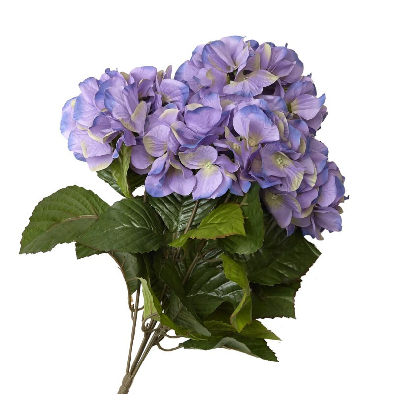 18″ Faux Lavender Purple Hydrangea Silk Flower Bush