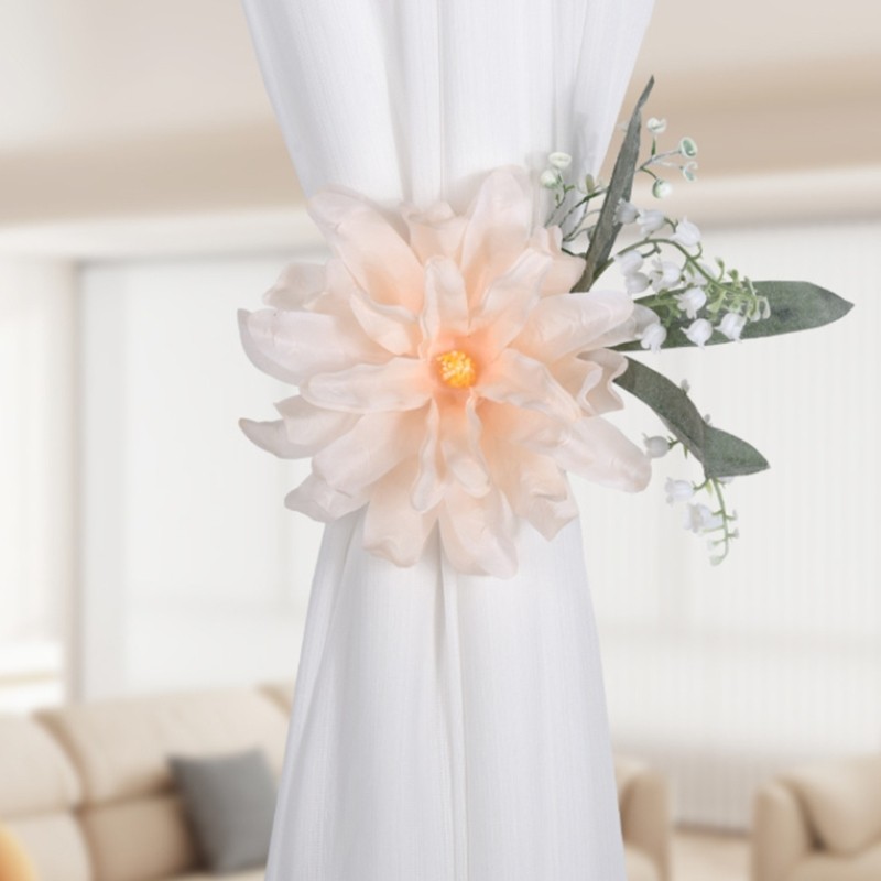 Elegant Silk Flower Arrangement Photography Window Curtain Decoration