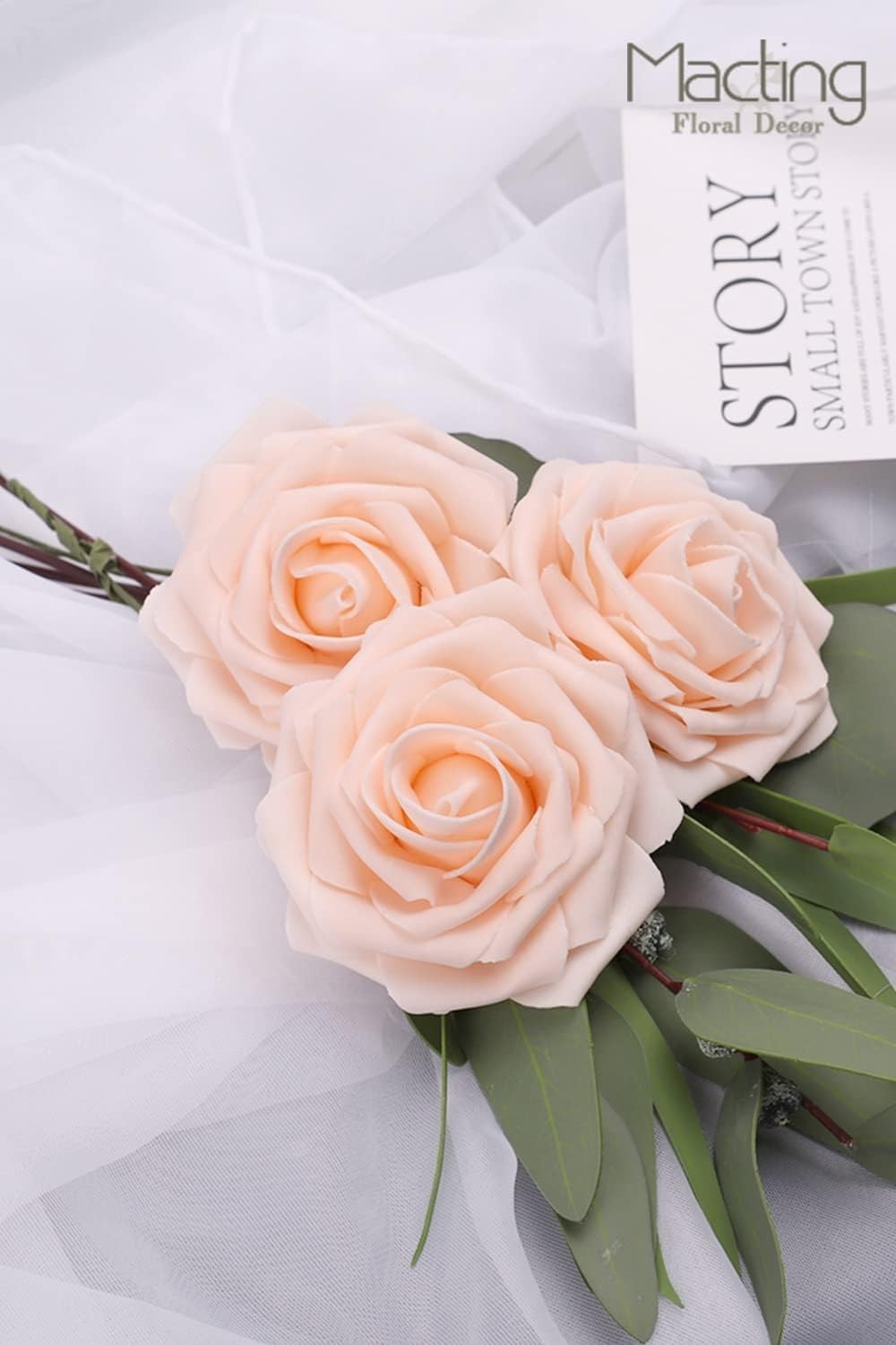 Realistic 30PCS Artificial Roses with Flexible Stems – DIY Floral Arrangements