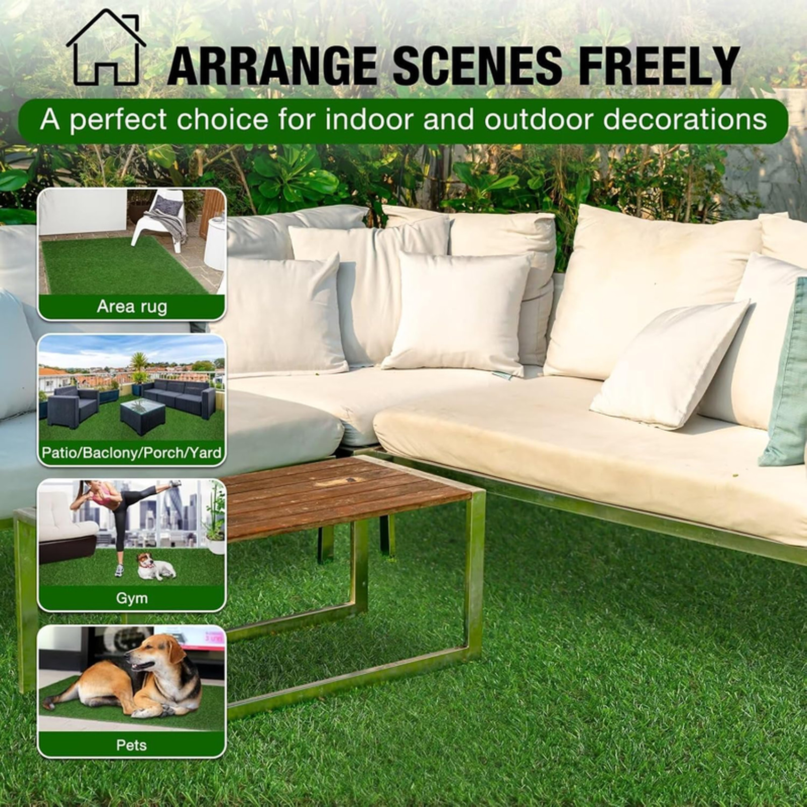 2FT X 6FT Artificial Turf Runner Rug Indoor Outdoor – Realistic Narrow Fake