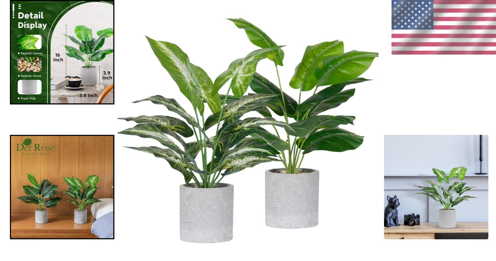 2 Pack Artificial Tropical Faux Plants – Lifelike Greenery for Home & Office