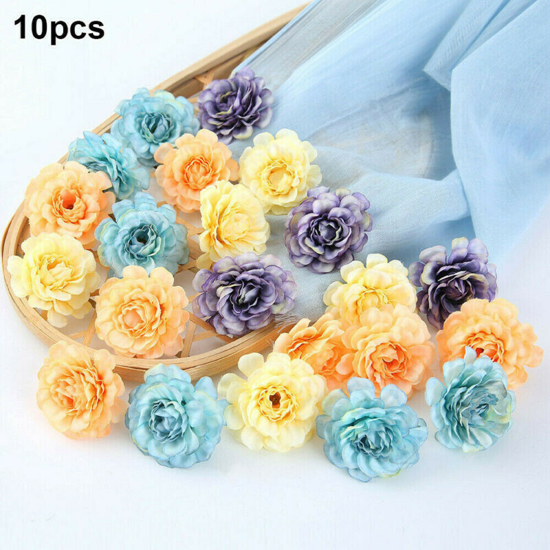 Rose Heads Bulk 10Pcs Party Artificial Wedding Flower Silk Decor Craft