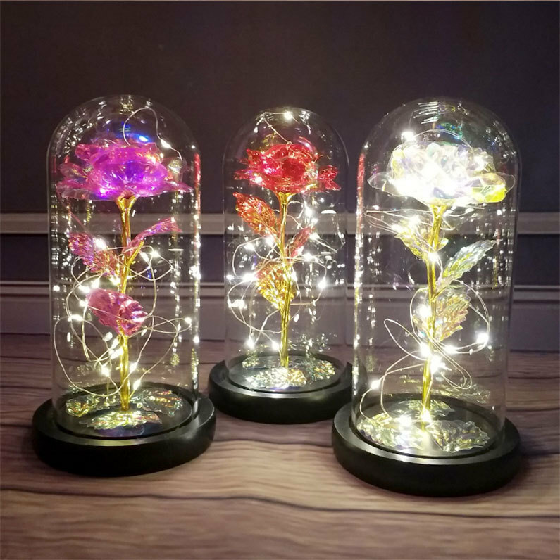 Rose Flower In Glass Gifts For Women Wife Her Valentine Girlfriend Birthday Gift