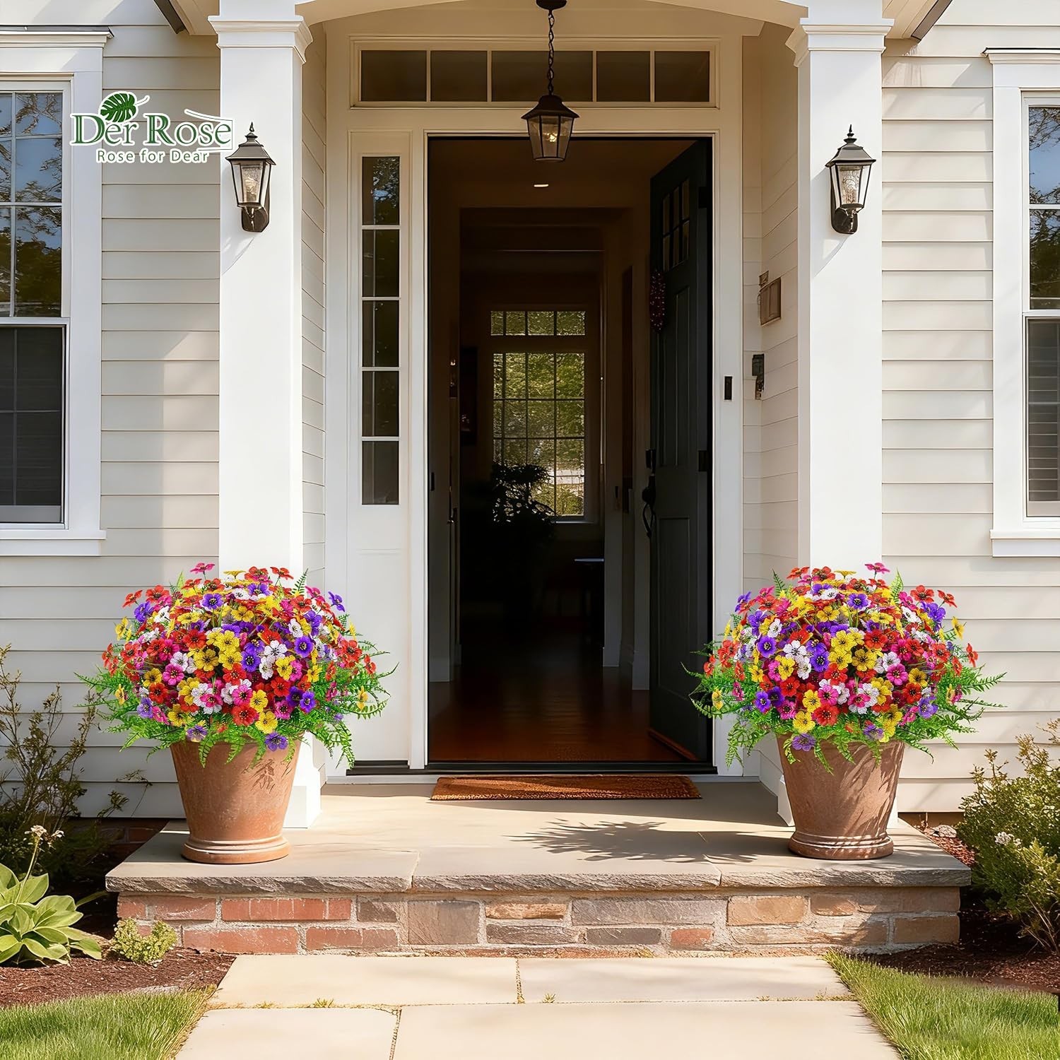 No Maintenance Required: 24 Bundles of Colorful Faux Flowers for Outdoor Spaces