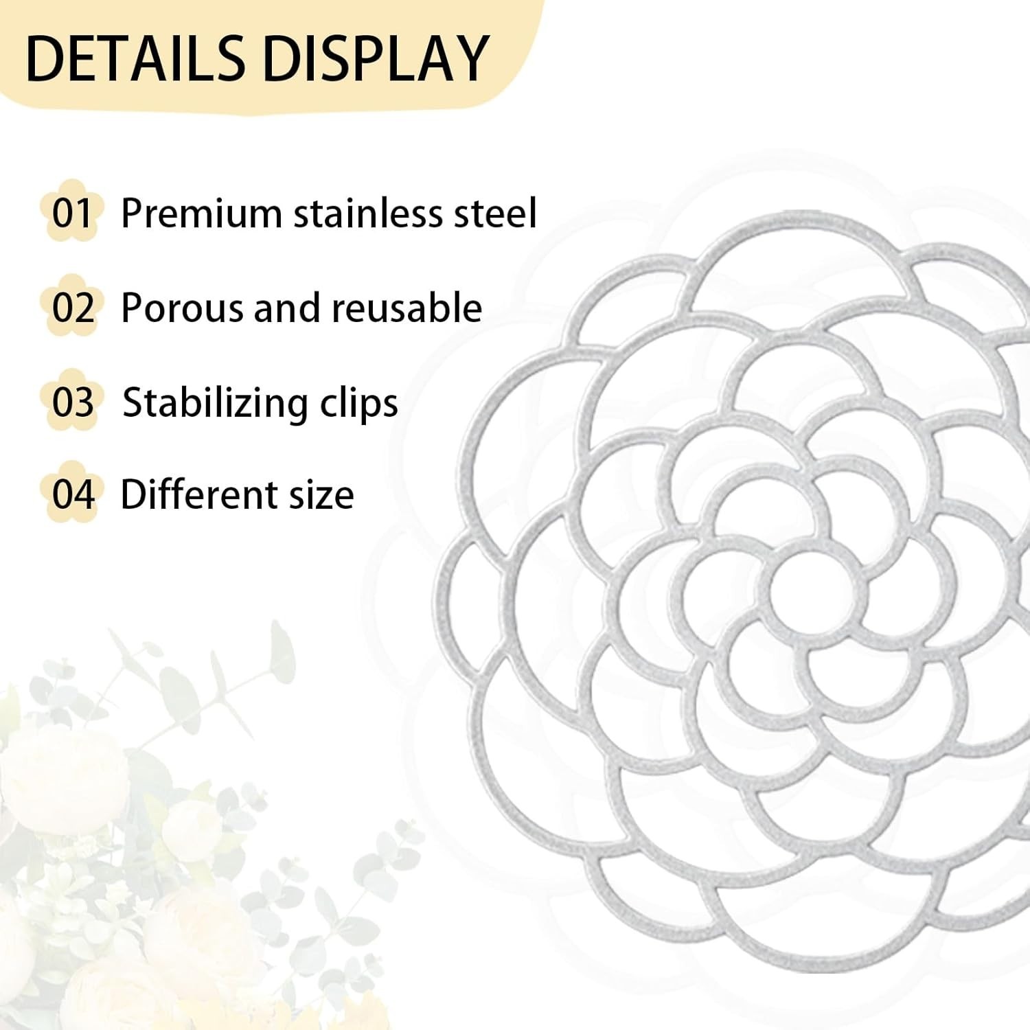 6Pcs Flower Arrangement Holder,Metal Floral Grid Used for Vase Flower Arrange…