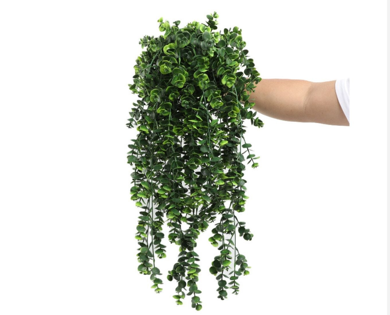 2pcs Fake Hanging Eucalyptus Plant Vine Plant Artificial Ivy Leaves (No Basket)