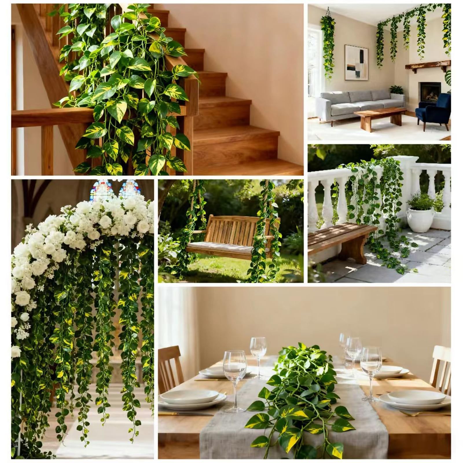 Fake Vines for Room Decoration Artificial Ivy Garland Hanging Vines Faux Vine…