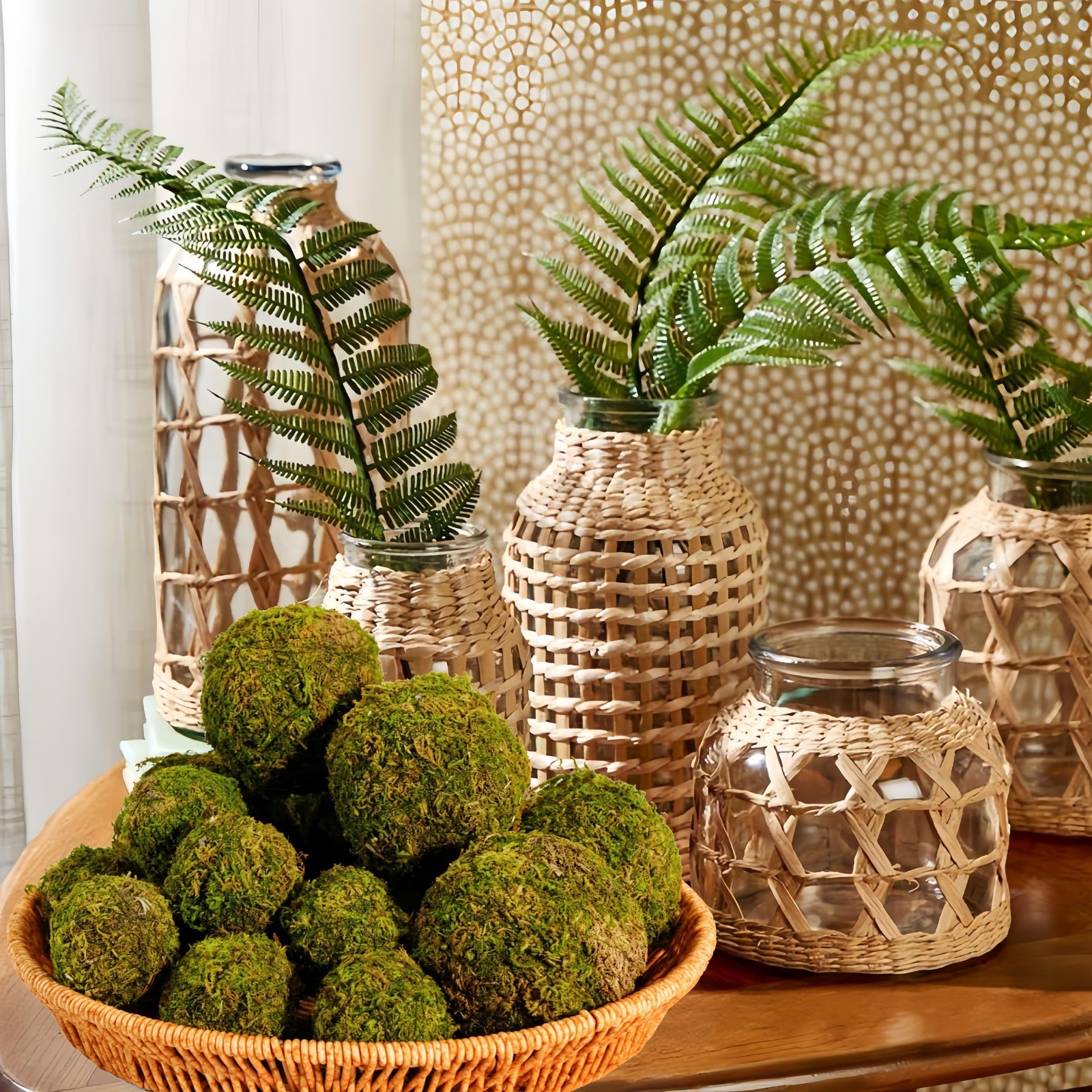18-Piece Artificial Moss Balls Set – 6 Large & 12 Small Decorative Filler for Ho