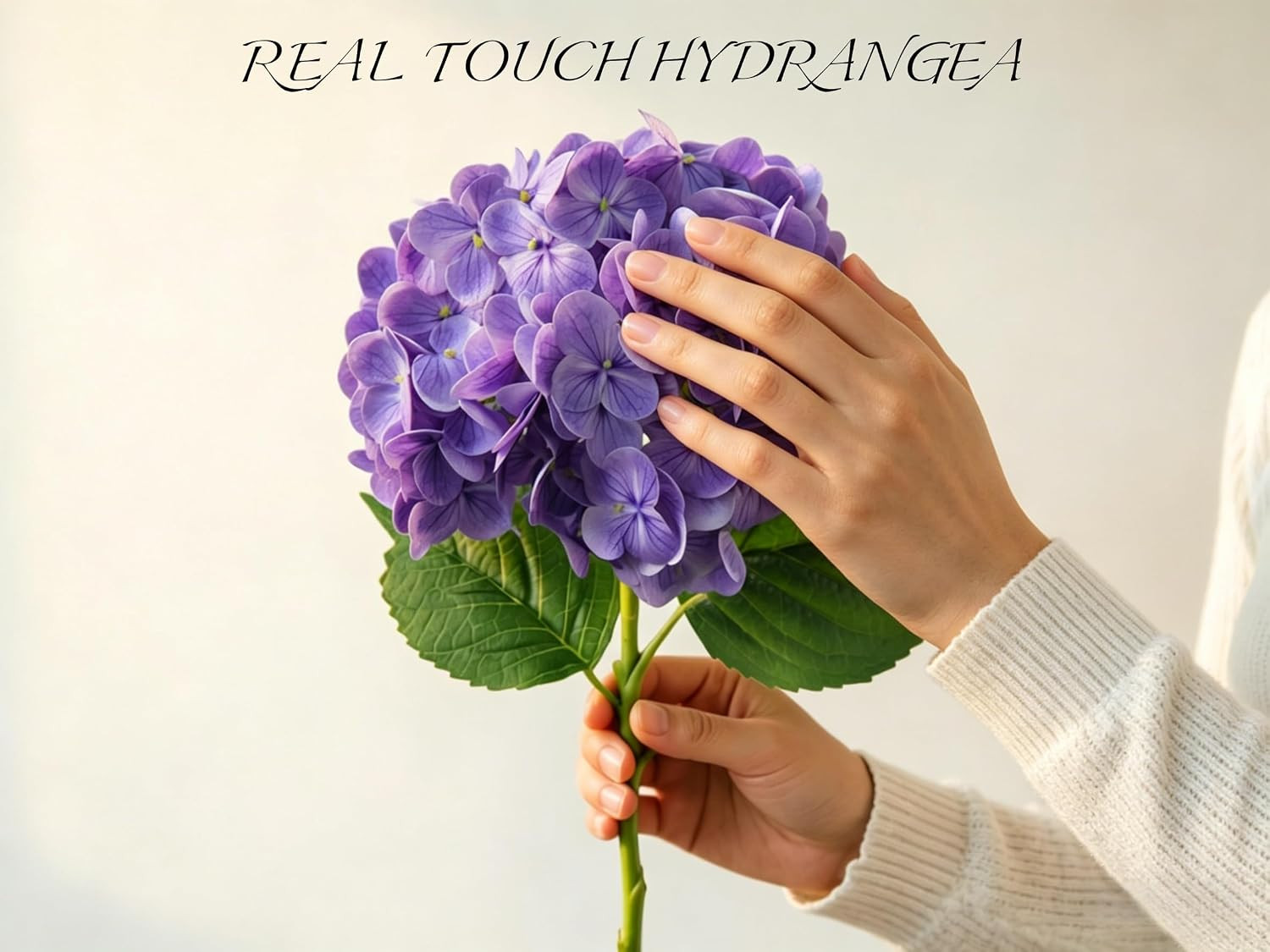 Real Touch Purple Hydrangea Artificial Flowers – 6 Stems for Home Decor