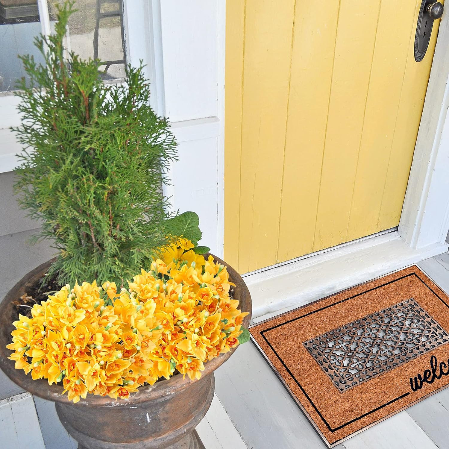 30 Pcs Artificial Daffodils, 16.4 Inch Narcissus Faux Flowers for Indoor & Outdo