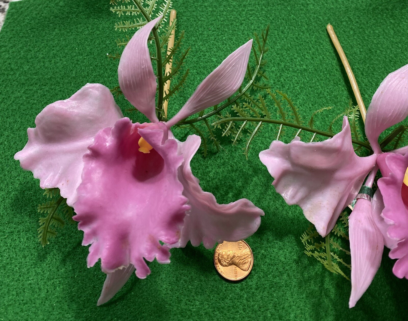 Vintage Pink Single Plastic Orchids (2)