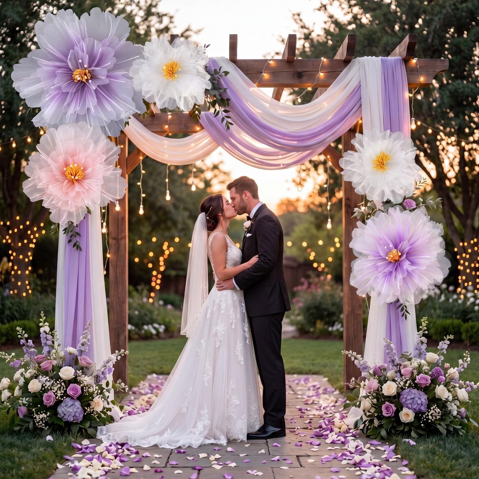 3 Pcs Wedding Giant Flowers Decoration 12, 16, 20 Inch 3D Large Flowers Artif…