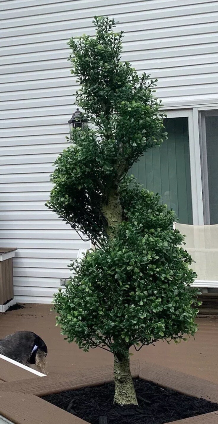 4’ Topiary Boxwood Spiral Artificial Tree UV (Indoor/Outdoor). Retail $206