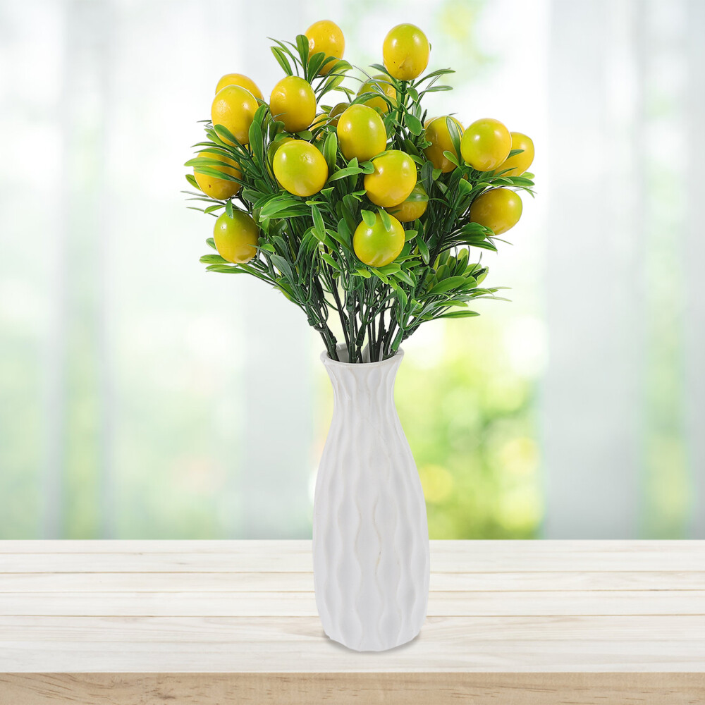 2pcs Fake Lemon Branches Artificial Fruit Branch Lemon Tree Stem Home Decor Gift