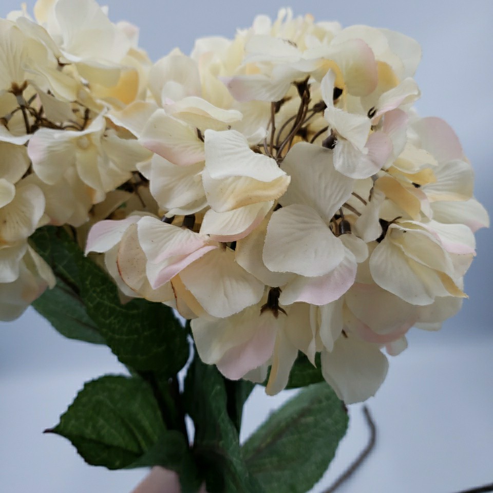 Large Faux Hydrangea Long Stem 27″ Artificial Flowers Realistic Floral Pick 6 PC