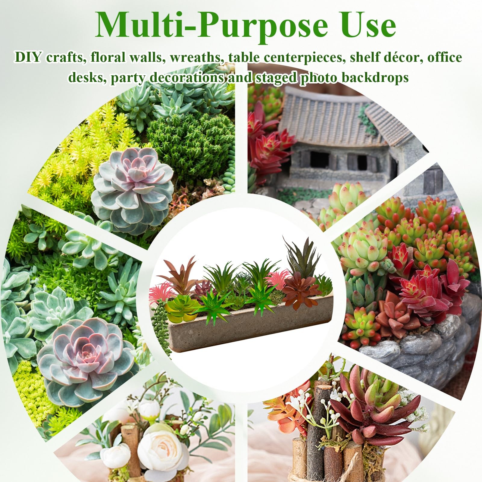 Niuohoy 16 Pcs Artificial Succulents Plants Faux Plastic Succulents Assortmen…