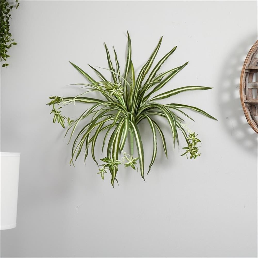 Pemberly Row 23″ Spider Bush with Striped Light/Dark Green Leaves (Set of 4)