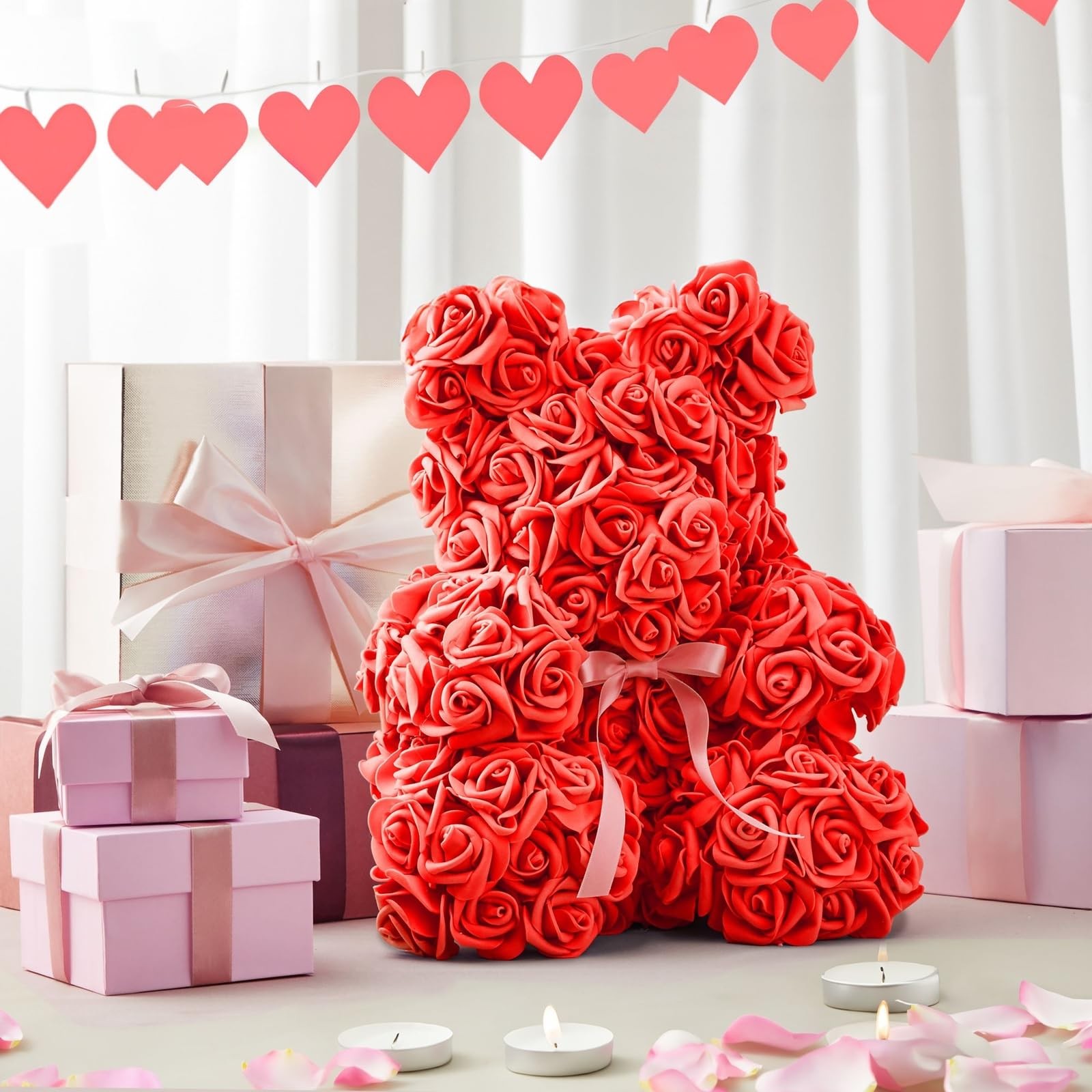 200 PCS Red Foam Rose Head 2 Inch Bulk Artificial Fake Floral Craft Wedding