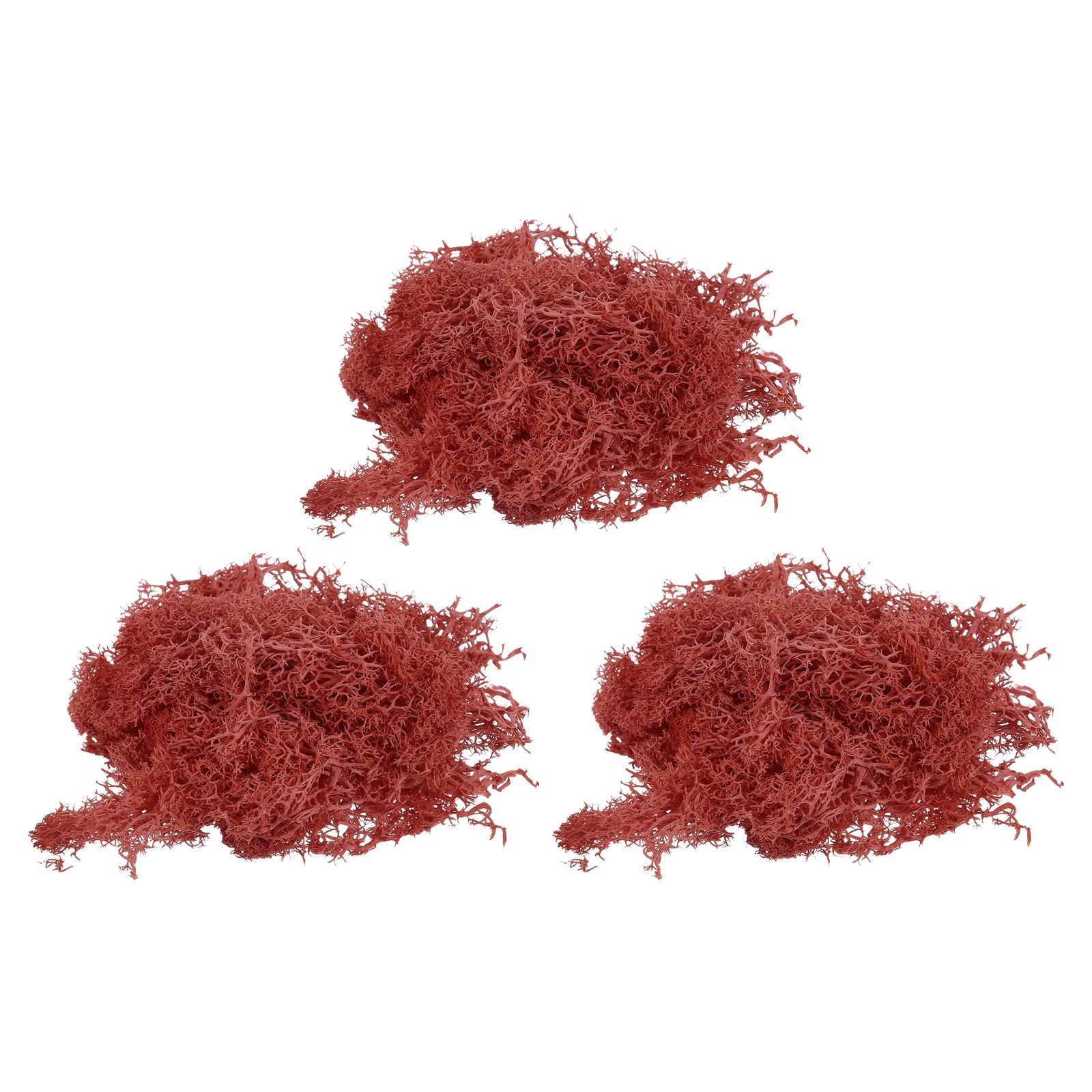 3pcs 1.26 OZ Moss Fake Craft Moss Artificial Moss Natural Moss (Red)