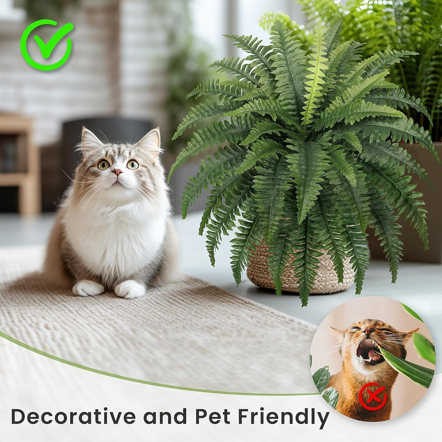 Zero Maintenance 35-Inch Fake Ferns – Pet Friendly & Eco-Friendly Set of 2