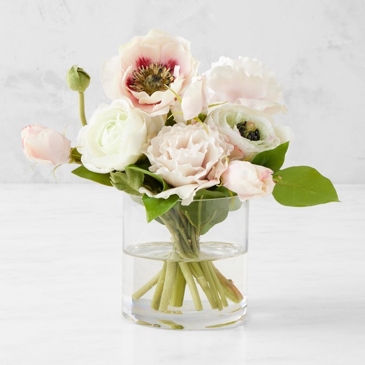 Famille Rose Faux Mini Floral Arrangement-Williams Sonoma|40932