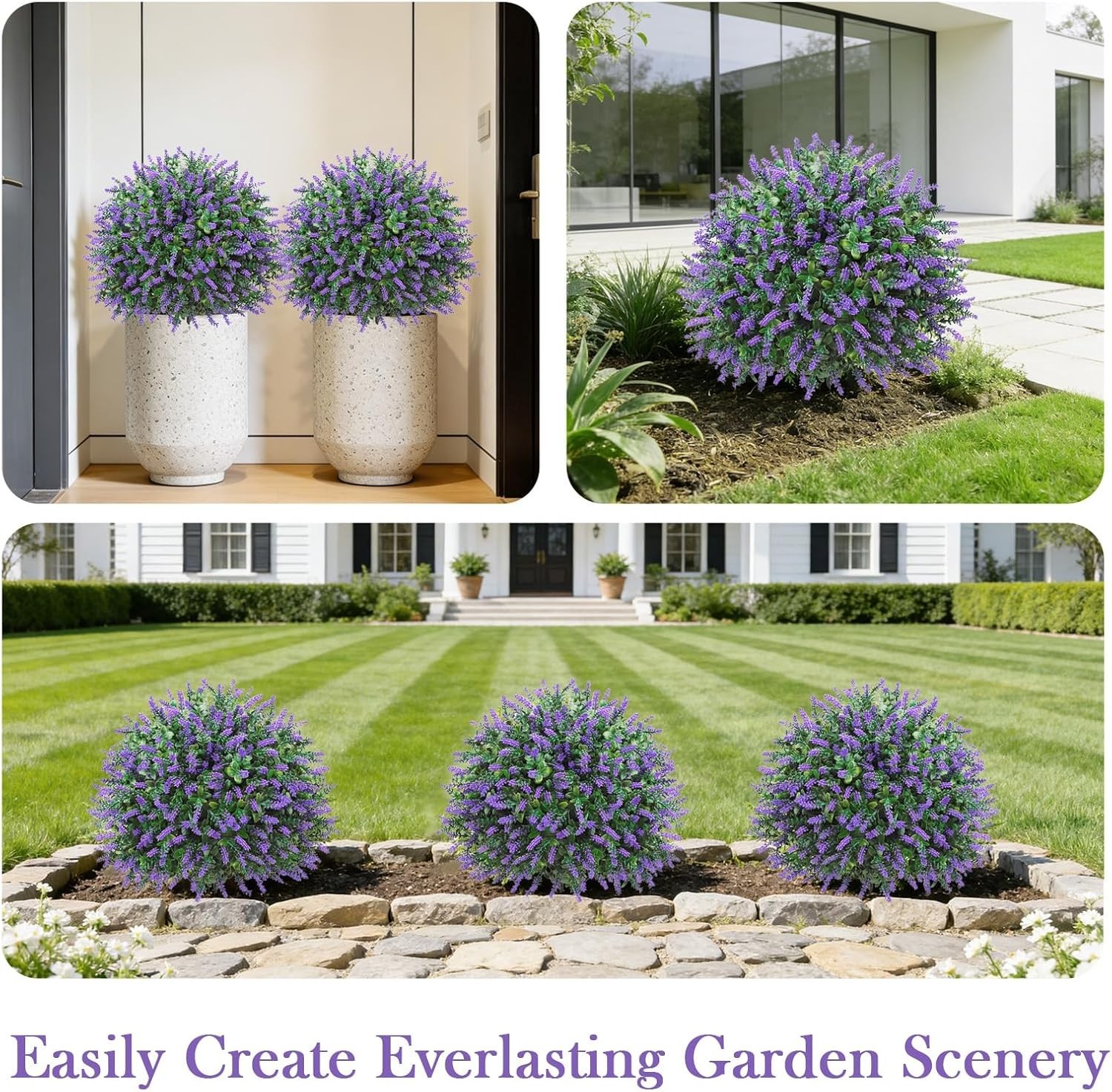 24″ Artificial Boxwood Topiary Trees, UV Resistant Faux Plants Shrubs Bushes …