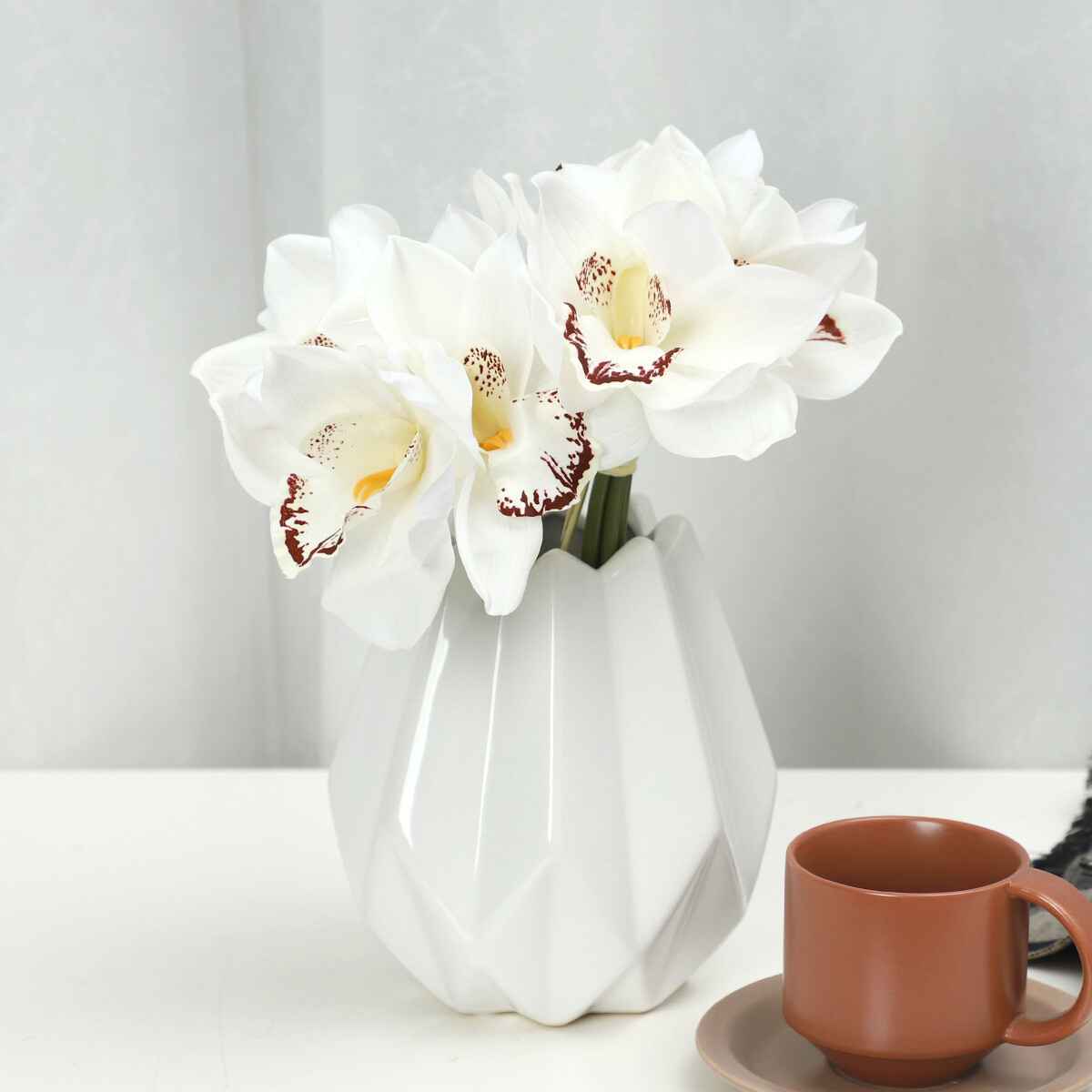 1PC 4 Heads Artificial Flower Moth Orchid Butterfly Bouquet Wedding Home Decor