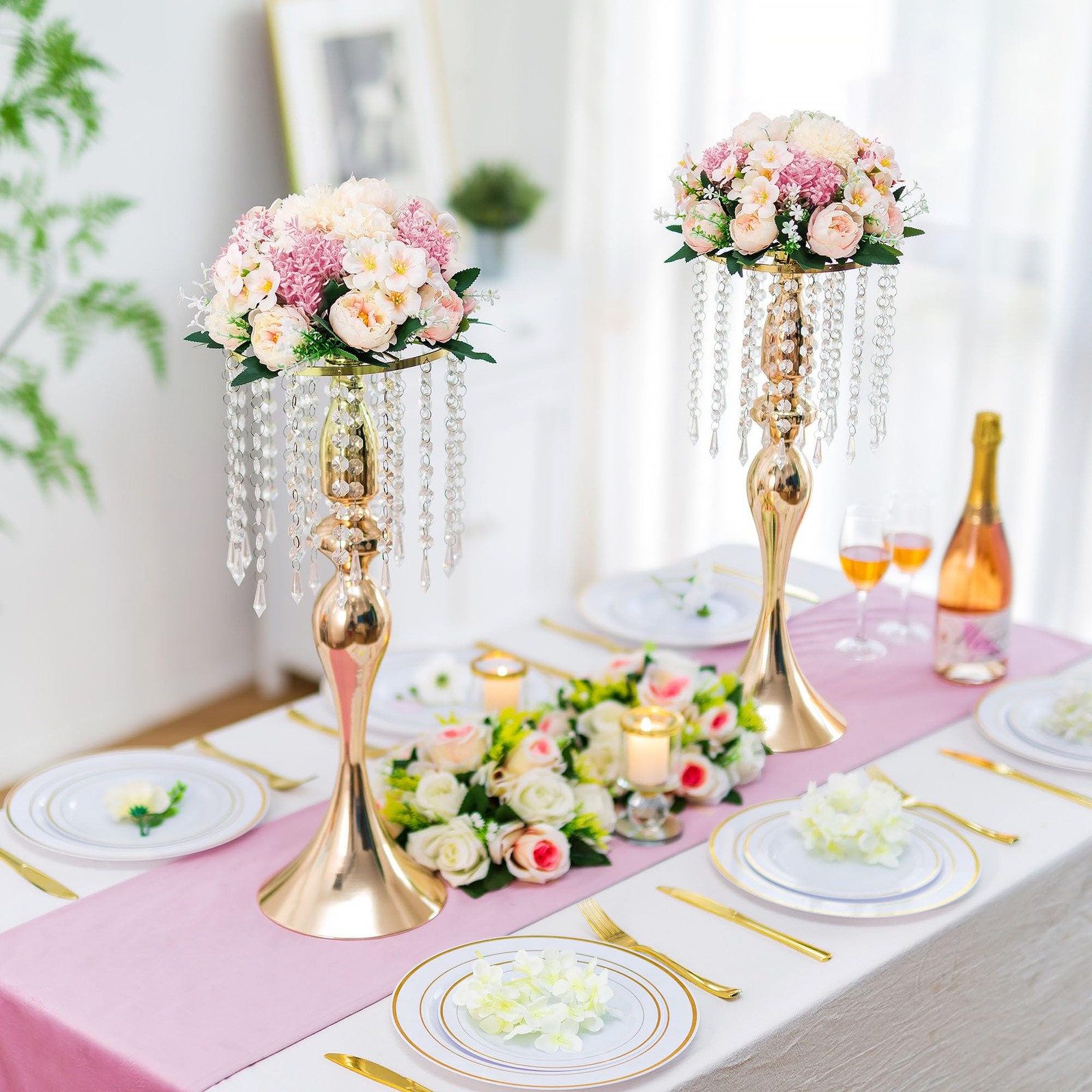 Inweder Flower Balls Centerpieces for Tables: 10 PCS Pink Flowers for Centerp…