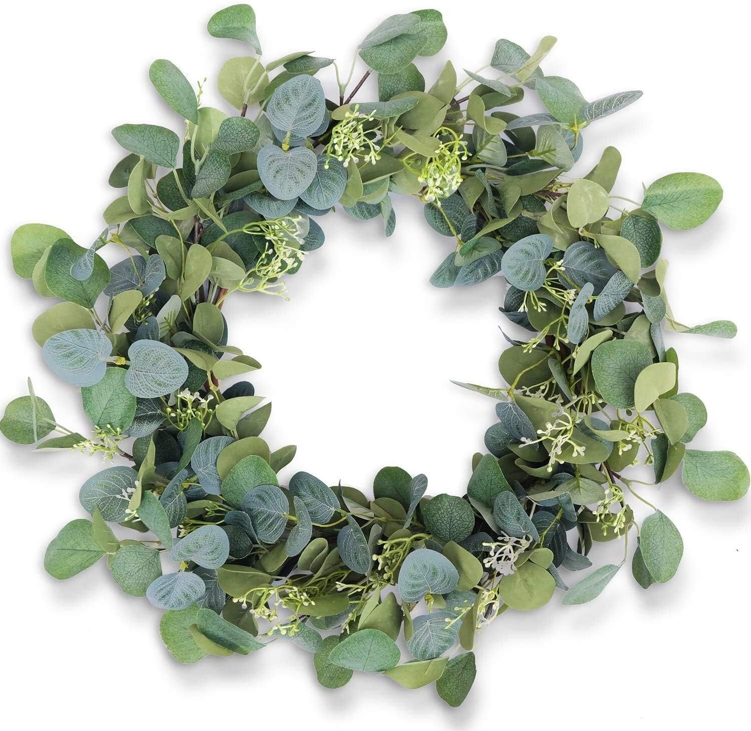 20” Silk Eucalyptus Wreath for -Round Charm – Indoor and Outdoor Use