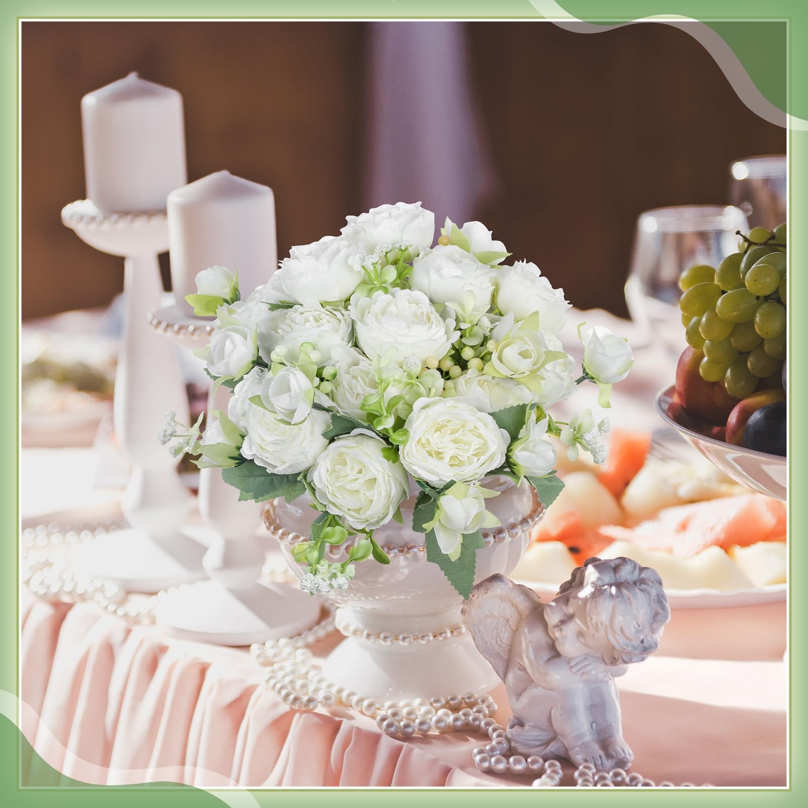 4 Bundles Peonies Artificial Flowers Faux Peonies Wedding Artificial Flower B…