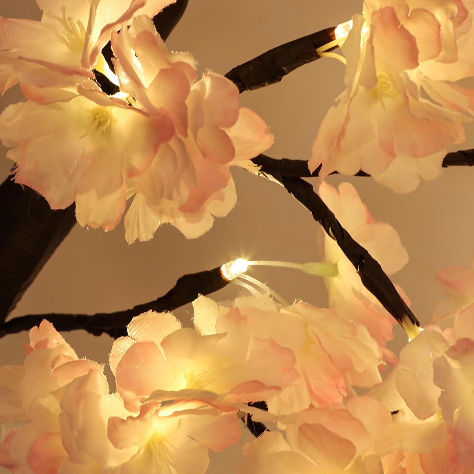 Artificial Cherry Blossom Tree Lights: 23IN Lighted Cherry Blossom Tree with …