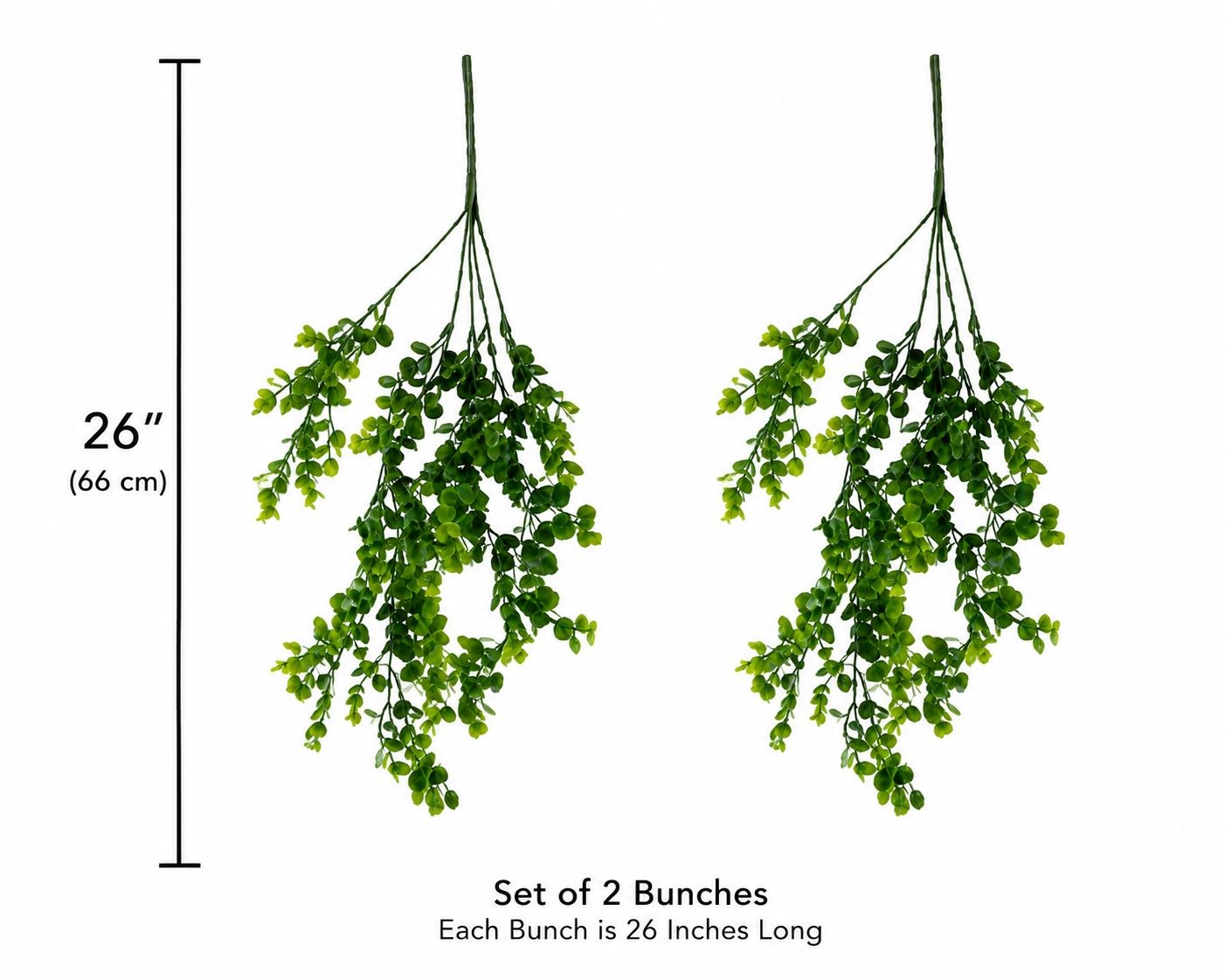 Set of 2 Hanging Greenery Bushes Artificial Boxwood Eucalyptus Hanging Plant Far