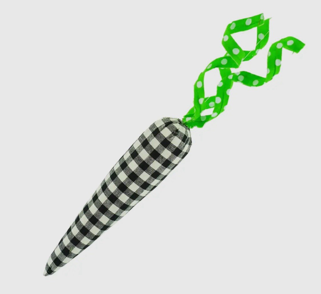 Black White Check Easter 14” Carrots SET OF 5 – Pairs With Mackenzie Childs NEW