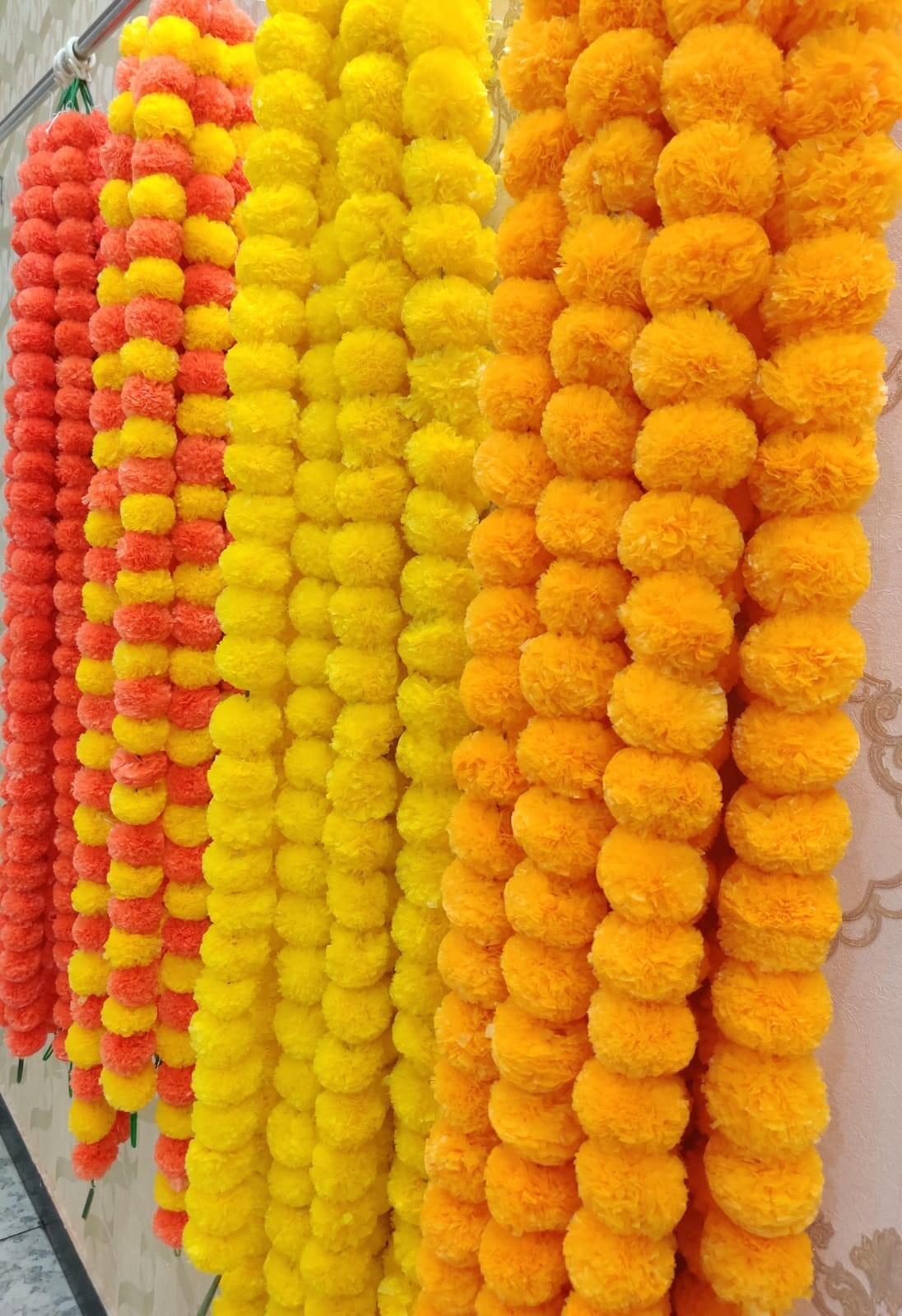 5 String Set 5 ft long Marigold garland Home Decor Indian Wedding Diwali Decor