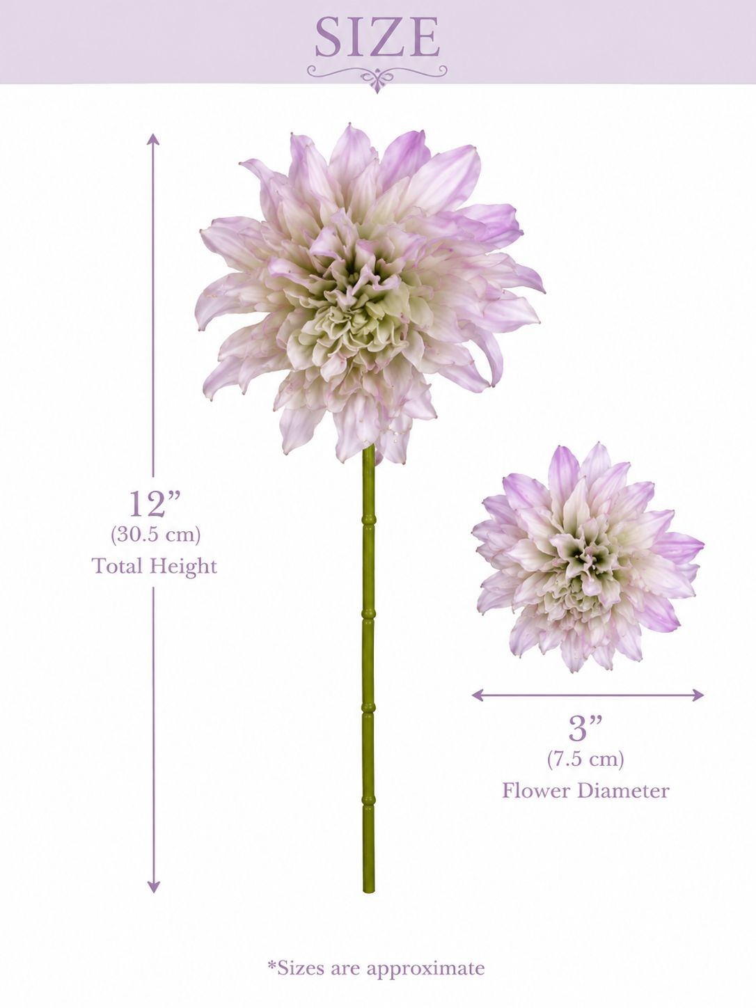 Blush Lavender Dahlia Stem Bundle Faux Flowers Cottagecore Wedding Bouquet Flora