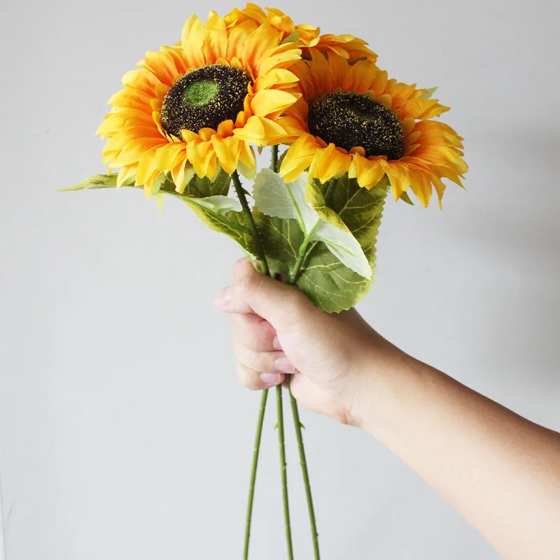 5/10PCS Artificial Sunflowers Bouquet Flowers Fake Decoration for Outdoor Garden