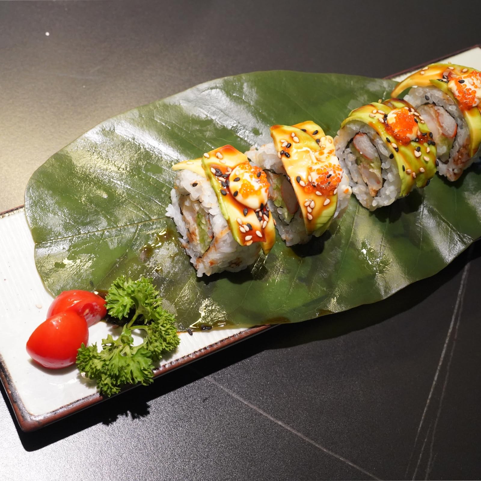 Green Leaves Real Leaves Houpoea Leaf Sushi Plate Decoration Dish Decoration …