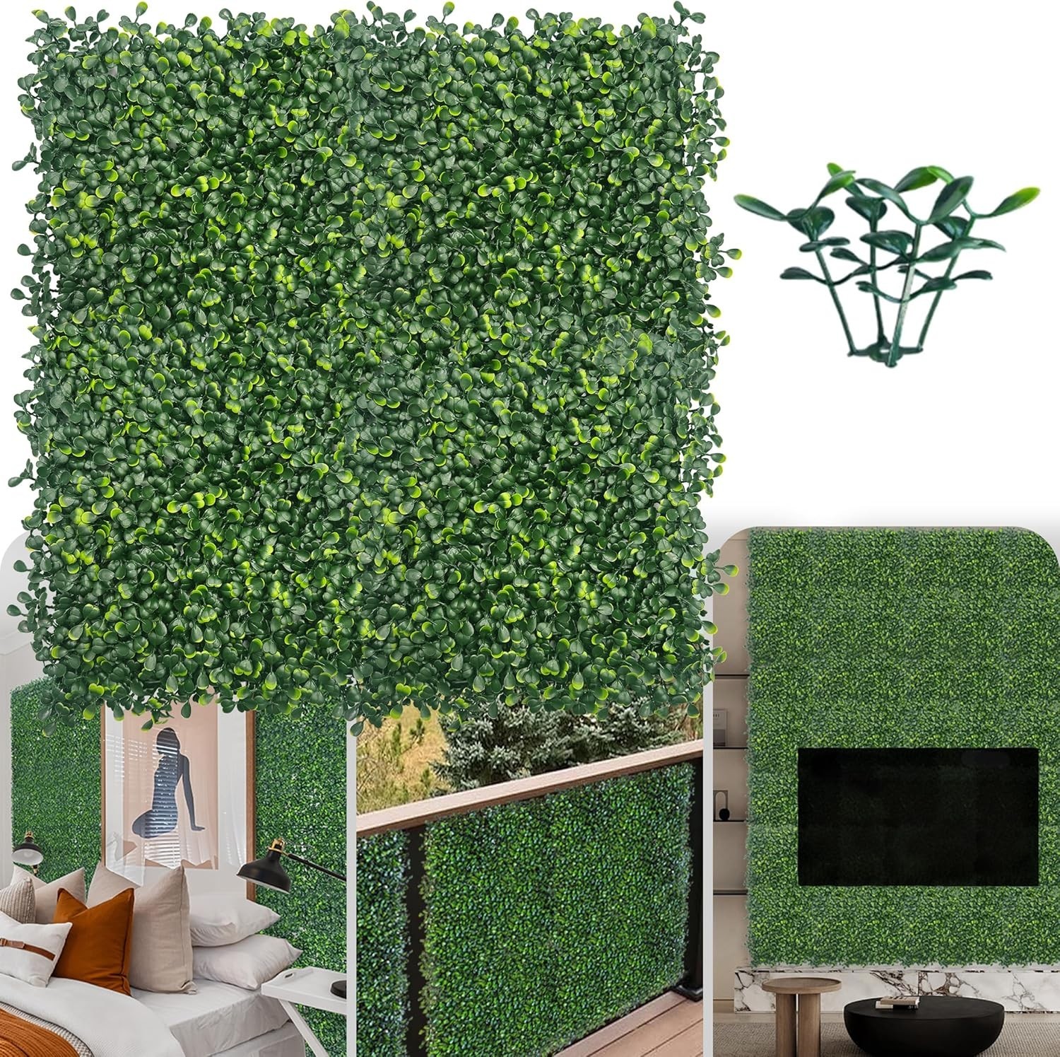 Artificial Grass Wall Panel Backdrop,10 X 10 in 16P11.2 sqft UV-Anti Greenery…