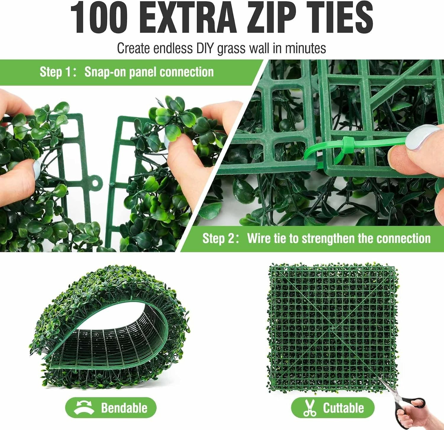 Elegant 33 Sq. Ft. Faux Grass Wall Panels – 12 Pack 20″x20″ for Home and Events